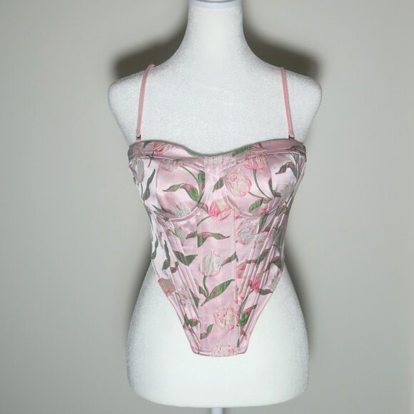 Pink Floral Corset - Picture 1 of 6